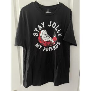 Mens Shirts “Stay Jolly My Friends” color black sz XL 46-48